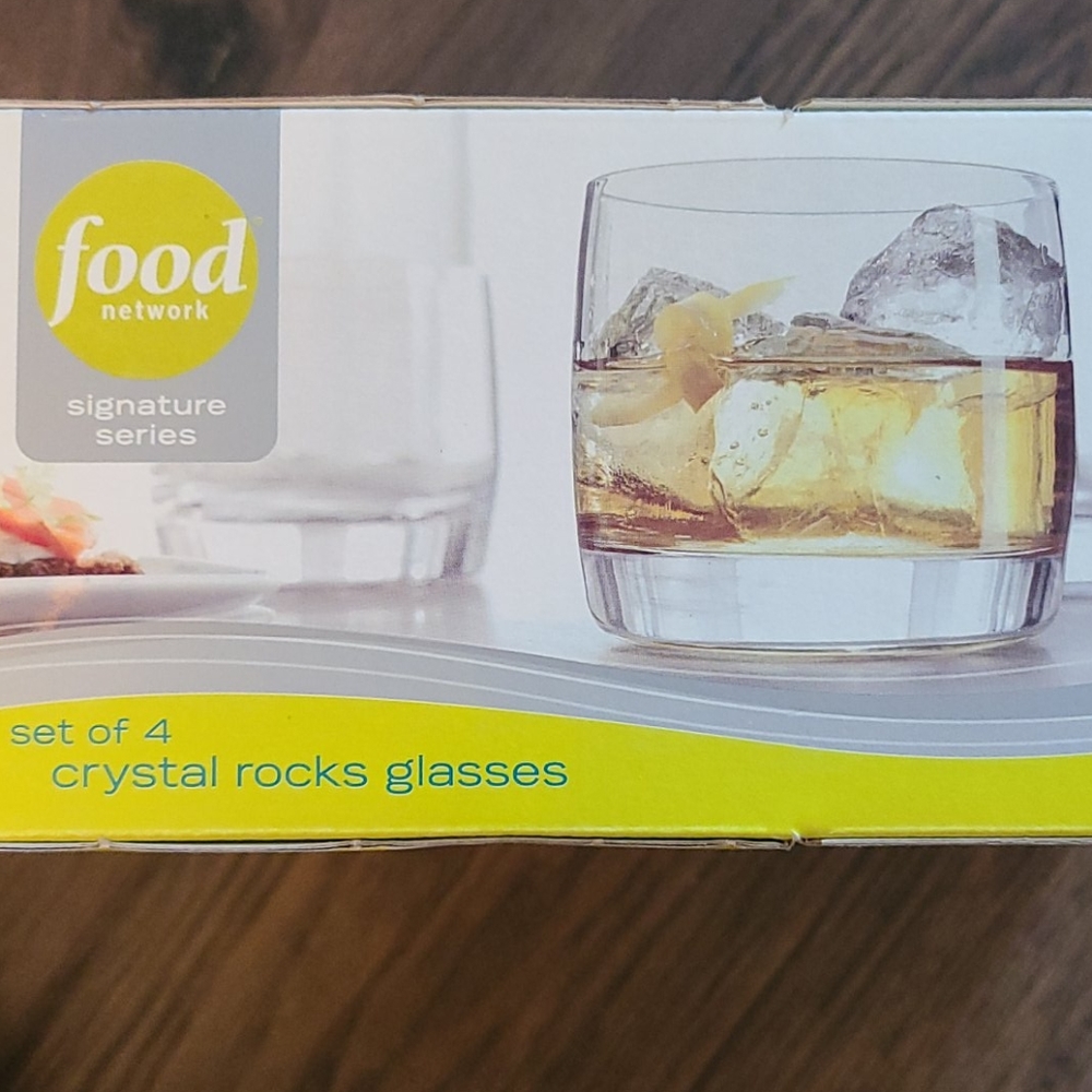 Food Network Crystal Rock Set of 4 Glasses